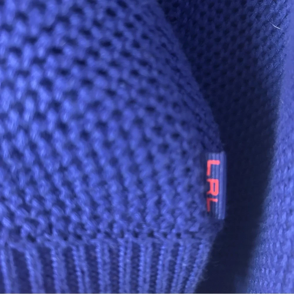 Lauren Ralph Lauren Waffle Knit 100% Cotton Hoodie Purple/Blue Size Large - Picture 6 of 16